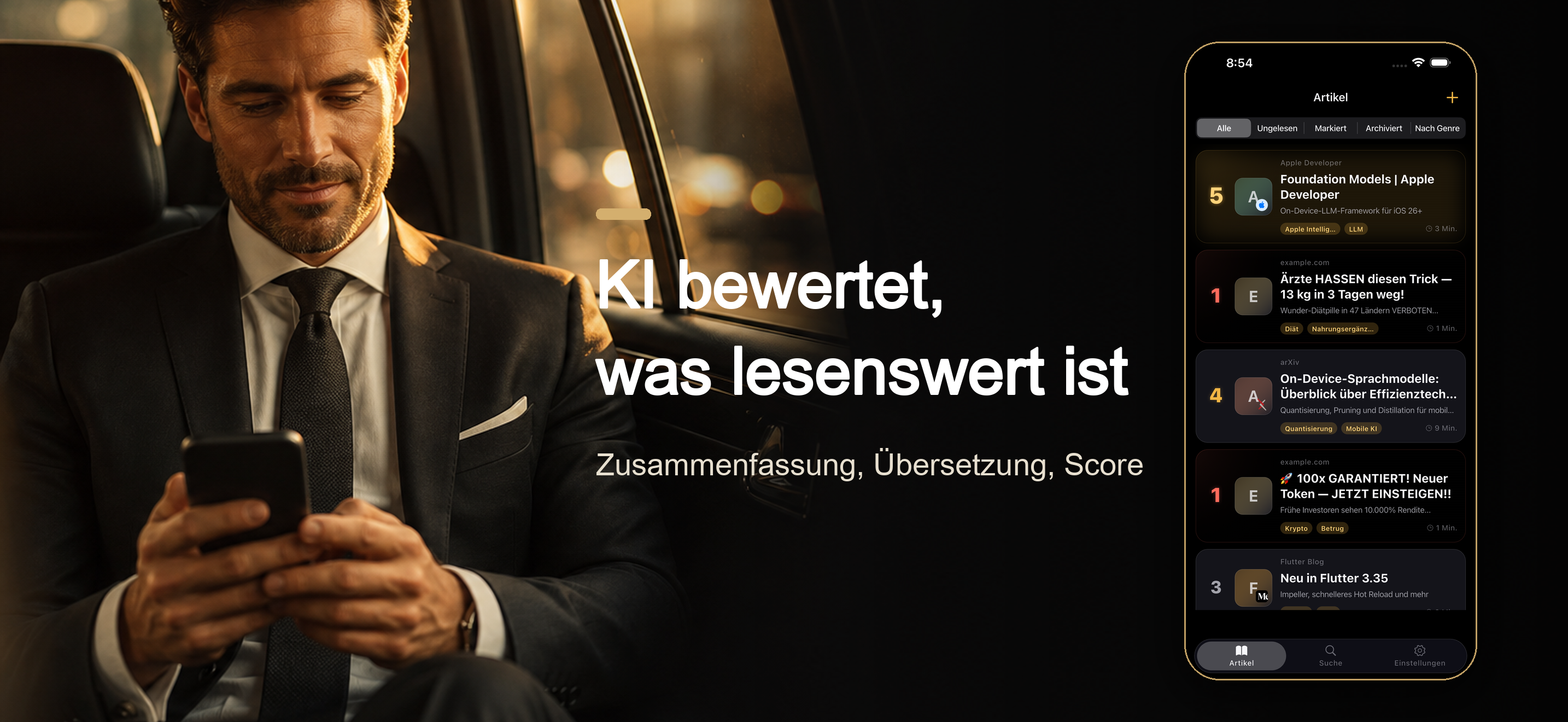 Posteingang mit KI-Bewertungen